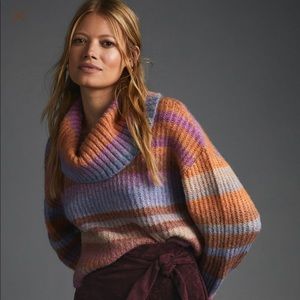 Anthropologie Turtleneck Striped Sweater